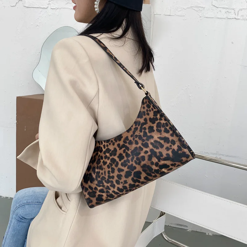 

Fashion PU leather Black zebra print leopard vintage soft underarm handbags ladies cow pattern shoulder bags, As pics