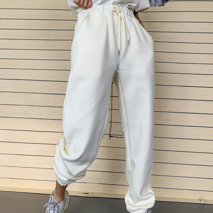 

higher quality Trendy Activewear Plain 100% Cotton Harem Plazzo Women Jogger Track Khaki Pants, White,khaki,gray,