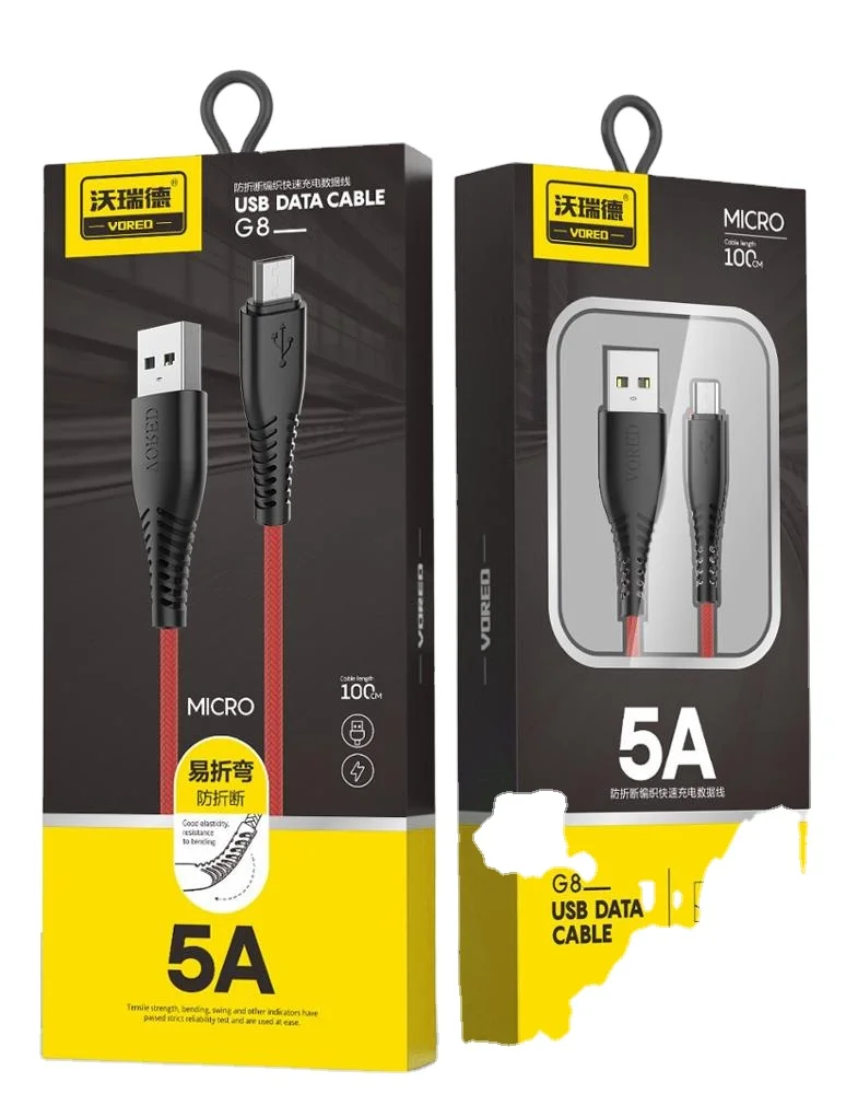 

28AWG Nylon Braided Fast Charging Usb Data Cable usb c Charging for Mobile Phones, White/red/gold/blue