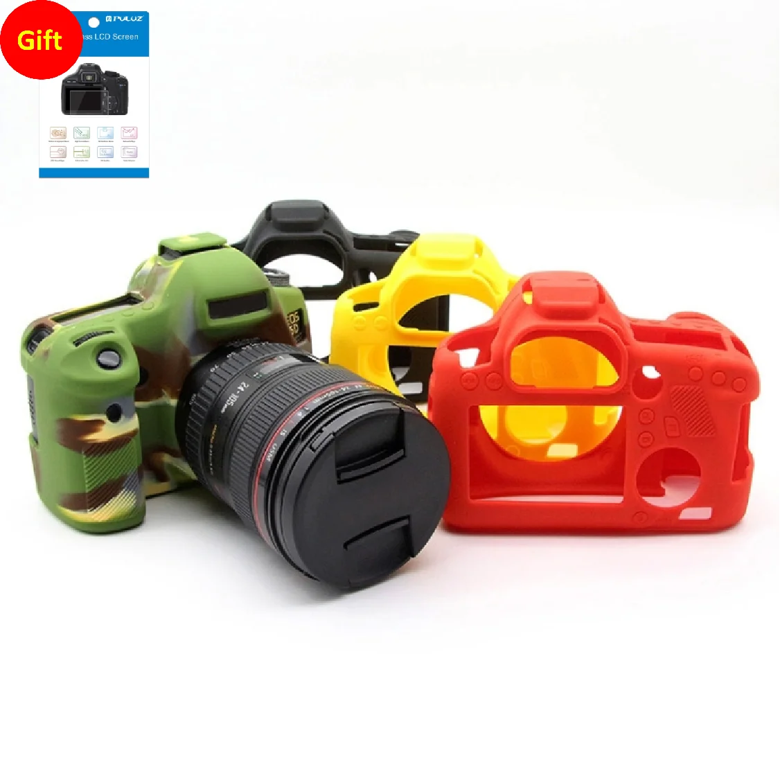 

Free Gift Stretchable Soft Silicone Protective Case Tenacious Camera Cases Protection for Canon EOS 6D