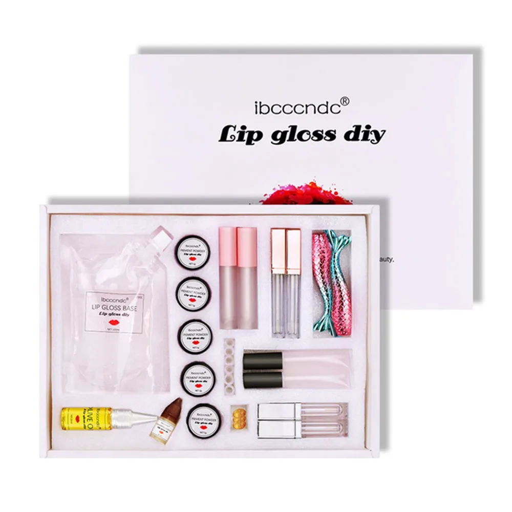 

DIY Lip Gloss Material Shine Moisturizer Base Gel Pigment Powder Olive Oil Flavor Handmade Essence Makeup Kit
