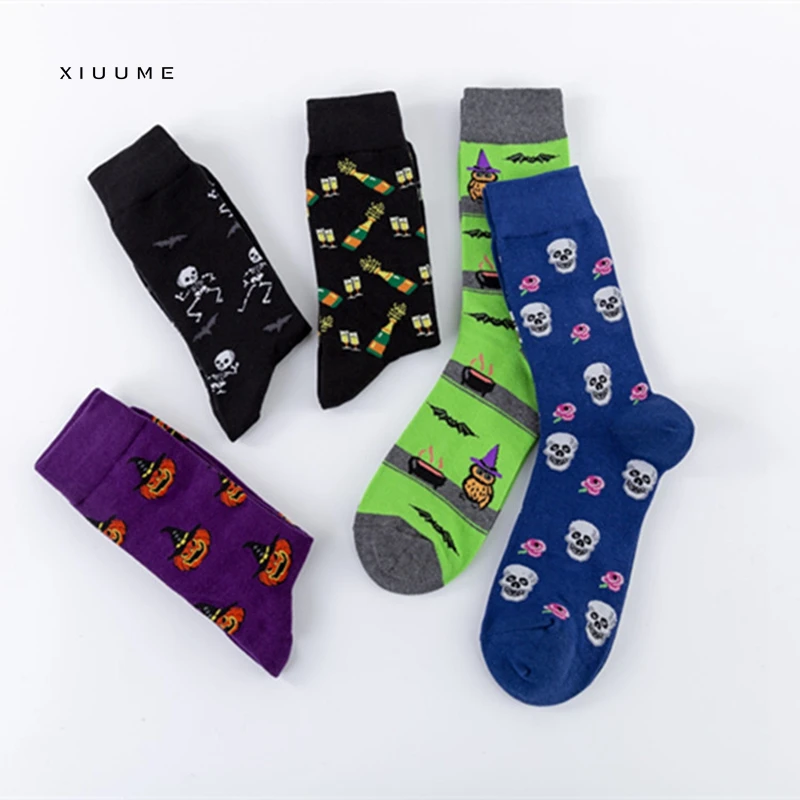 

NEW hotsale halloween cotton fashion happy casual mens socks hip hop