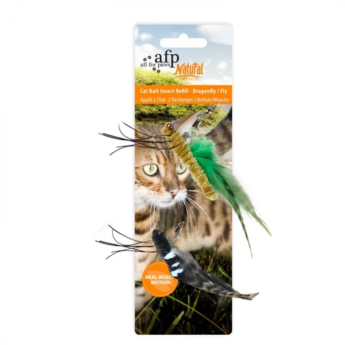 

All-For-Paws interactive teaser toy dragonfly and fly wand cat toys with feather for cats kitten toys