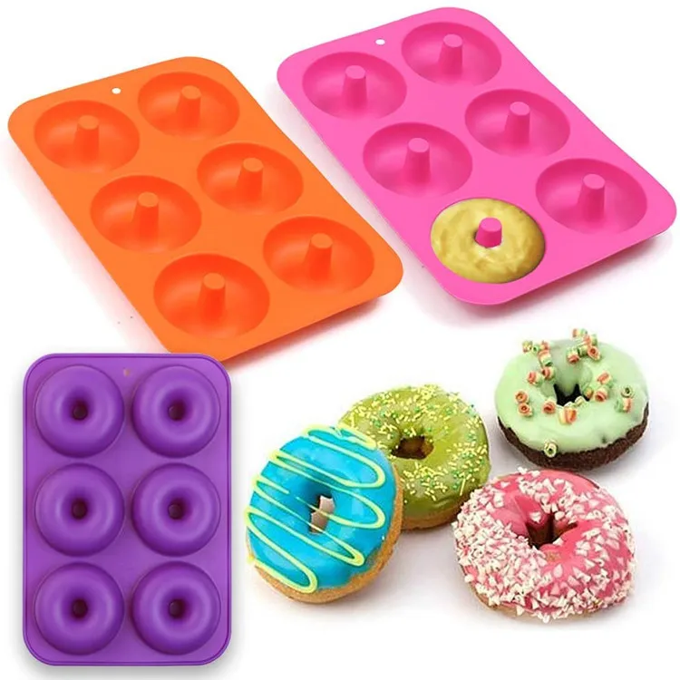 

Silicone donut tray non-stick donut molds for donuts bagel tray, Yellow, purple, blue, green, etc