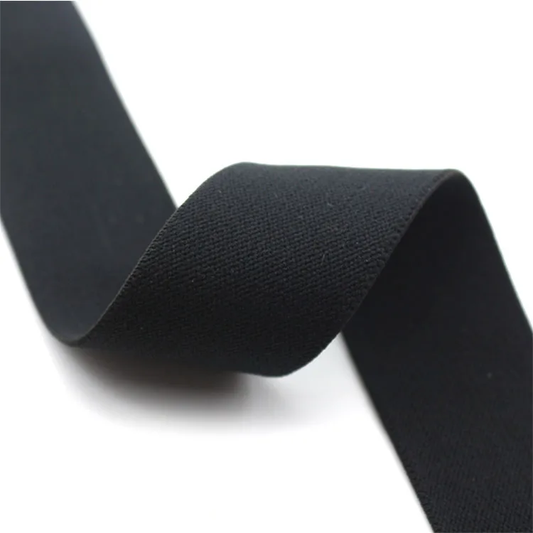 

1cm-10cm wholesale black white stock nylon polyester elastic band for garment waistband, White black