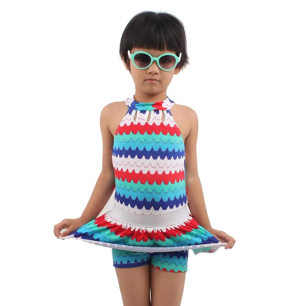 

Custom Logo 2020 8-12 Teen Beach Two Piece Cute Little Girls Swimwear Child Swimwear