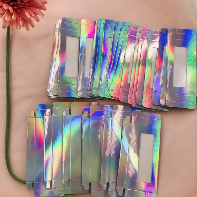 

Holographic shiny beautiful 25MM 27MM eyelash box can be customized