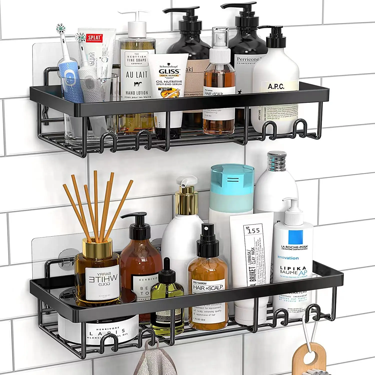 Non punching bathroom storage rack for household bathroom soap and toiletries storage rack