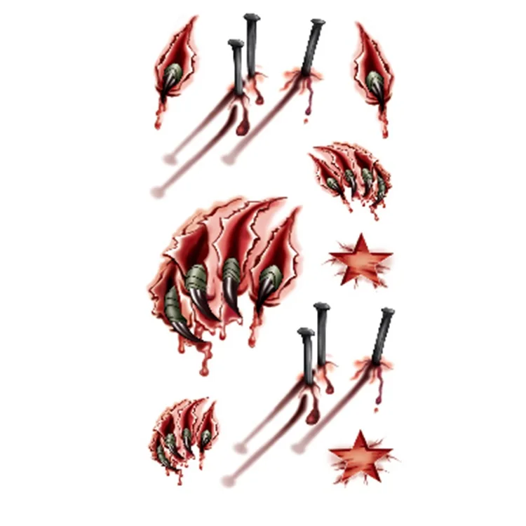 

WW series Halloween series horror minions waterproof disposable tattoo stickers, Cmyk