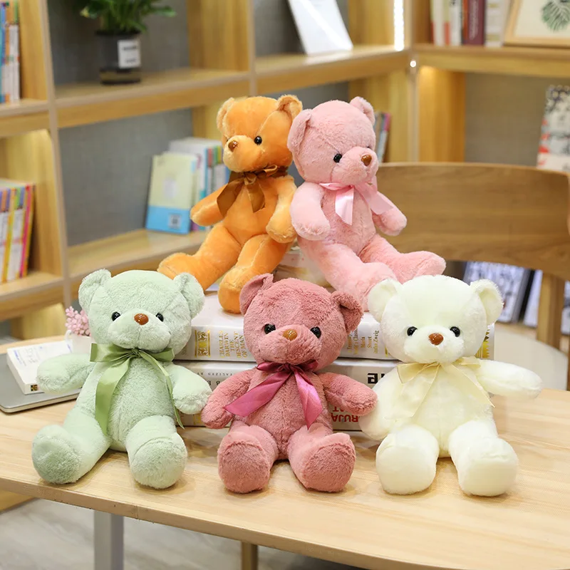 

Hot Custom 30CM Small Valentine Bear Gift Soft Cute Colorful Stuffed Teddy Bear Plush Toy