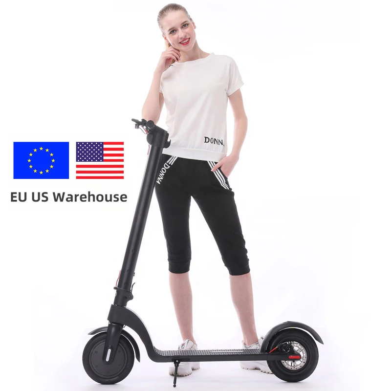 

X8 350W 10 Inch Folding Mobility Two Wheel Kick Electric Scooters For Adult Removable Battery Scooter Electric, Black