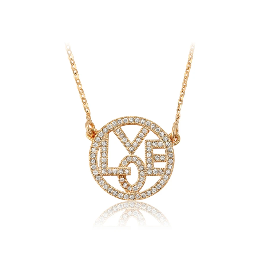

46231 xuping jewelry New pearl zircon letter necklace with wholesale price