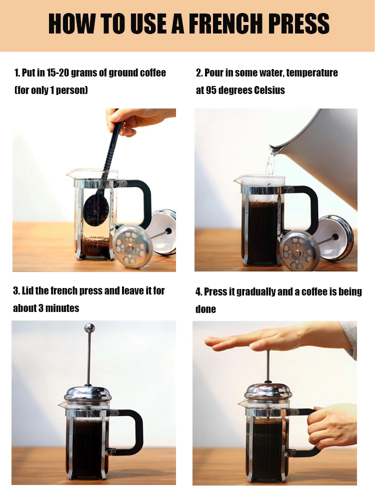 Stainless Steel French Press 350ml 600ml Price Travel French Press