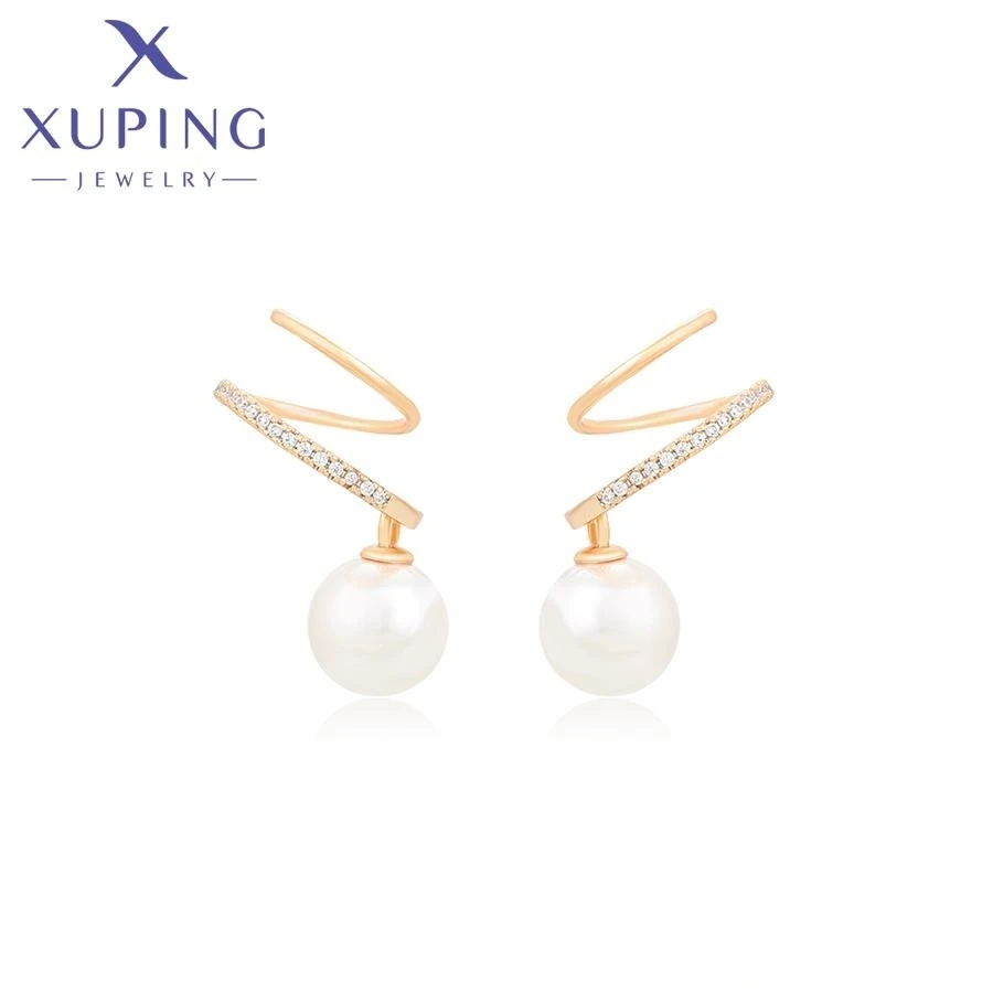 

X000013091 xuping jewelry New design pearl earrings 18K gold color unique shape exquisite simple creative women's earrings