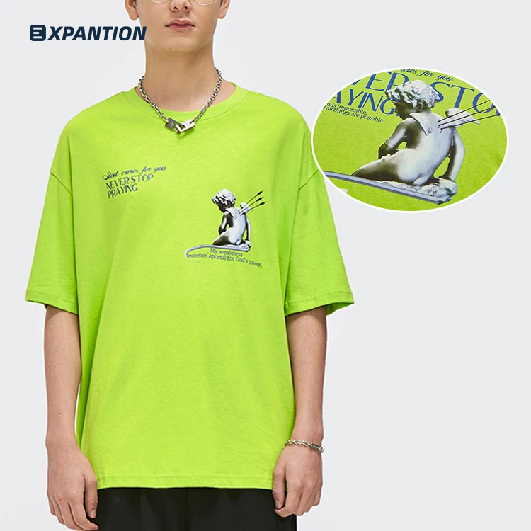 

EXP luxury fashion streetwear short sleeve cotton custom printing wholesale printed t shirt supplier, 2 colors