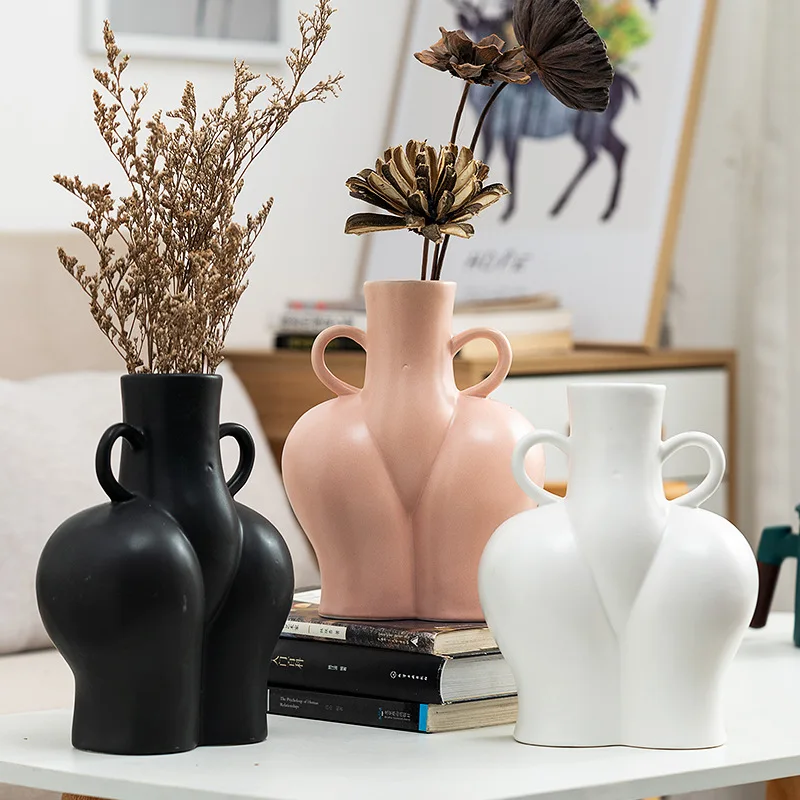 

Female Form Body Flower Vase Tall Ceramic Vases for Modern Home Decor luxury Lady Butt Vase Indoor Planter home decoration gift.
