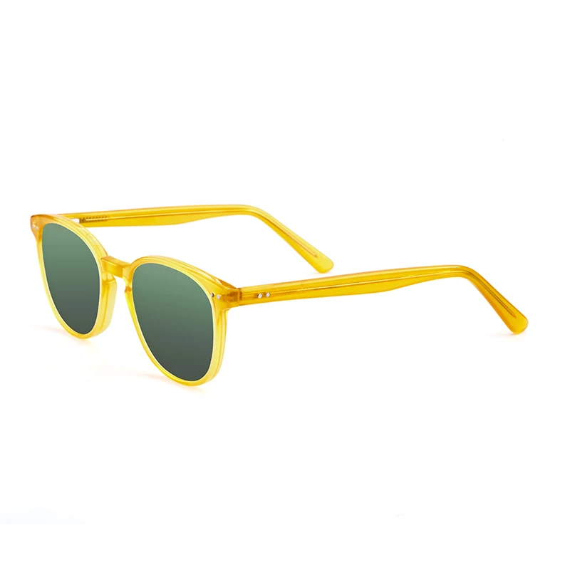 

Italian Oem Fashion Vintage Yellow Frame Sheet Sun Glasses Green Mazzucchelli Cellulose Acetate Sunglasses Glasses