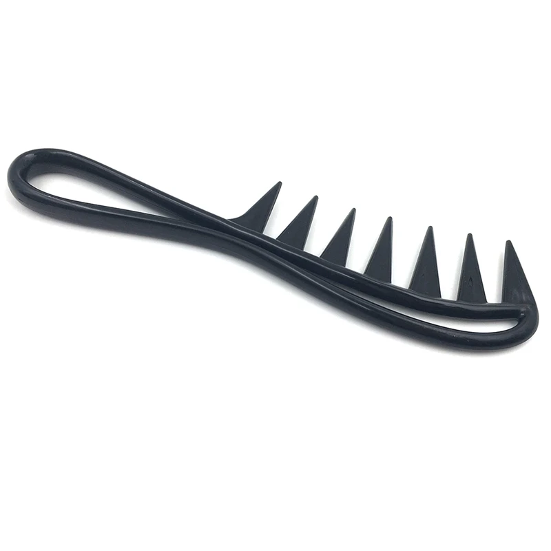 Wide Tooth Shark Plastic Comb Detangler Curly Hair Salon Hairdressing ...