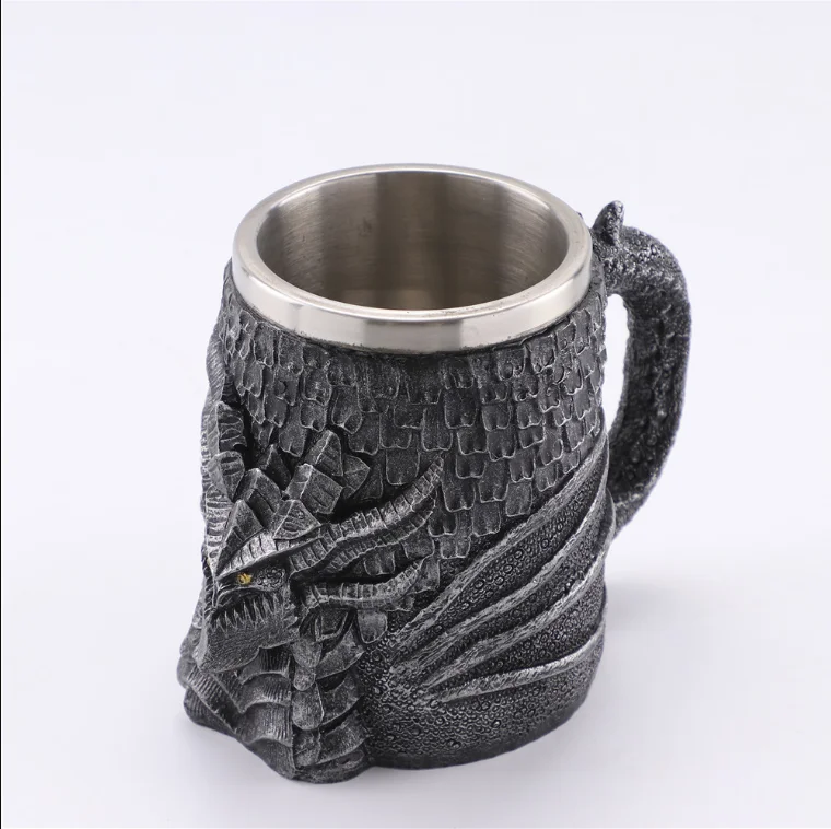 

creatively designed dragon style stainless steel beer mugs new design water mugs