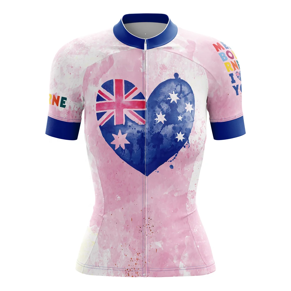 

HIRBGOD TYZ583-01 Pink Love Cycle Jersey Women Short Sleeve Bike Jersey Comfortable Cycling Jersey Plus Size Cycling Wear, Red