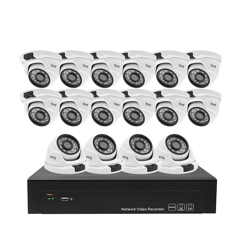 
JideTech 1080P Dome PoE IP Camera NVR Kit 16 Channel CCTV Security Camera System with app  (62458749997)