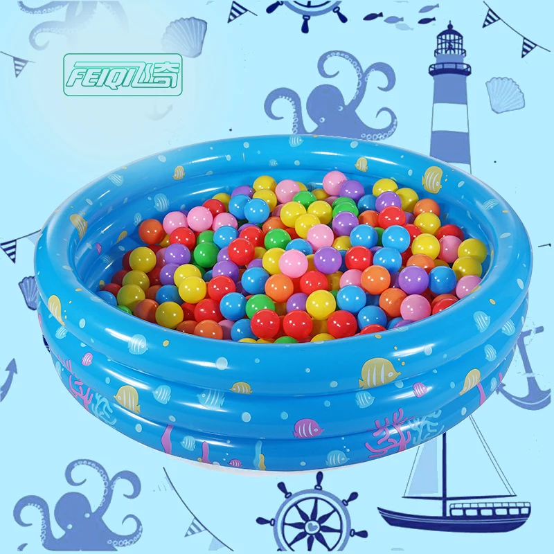 

Feiqitoy Kids Colorful Indoor Square White Round Bounce House Party Baby Soft Play Ball Pit, Blue/green