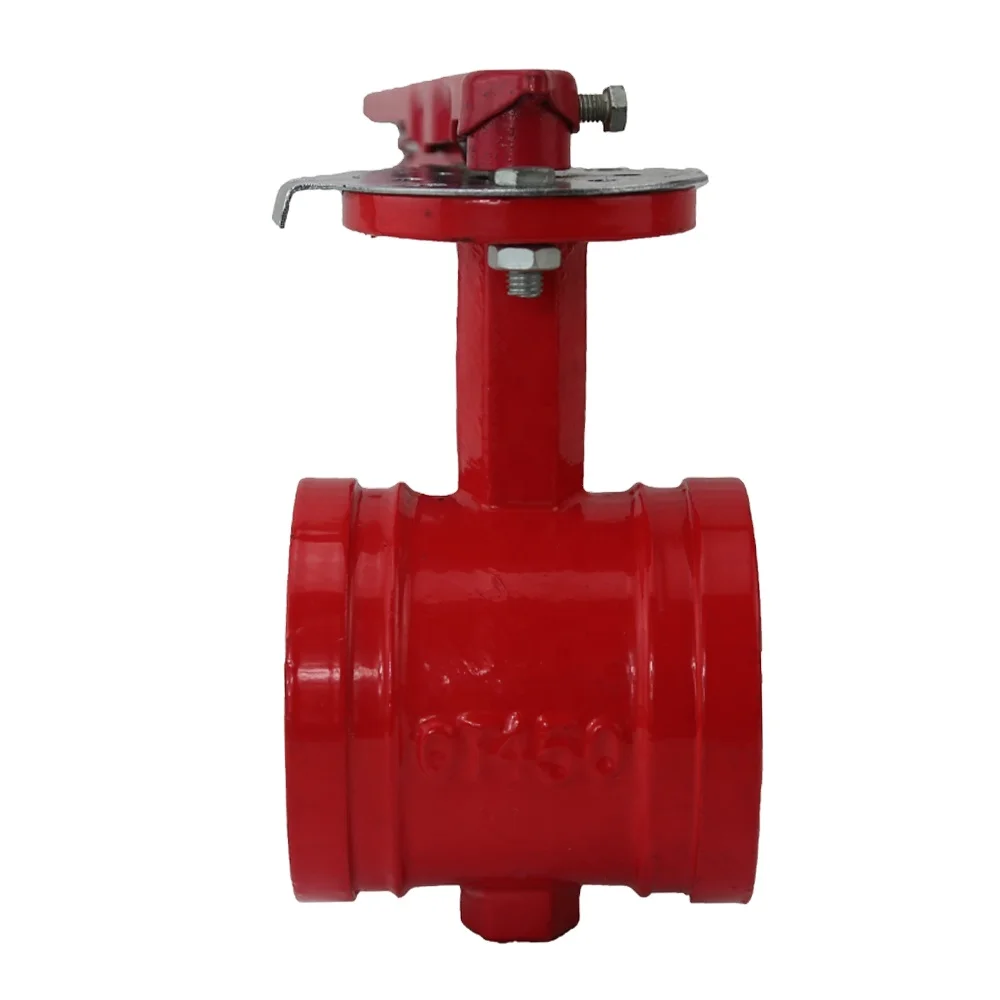 

Price 4 inch fire grooved butterfly valve, Red or customized