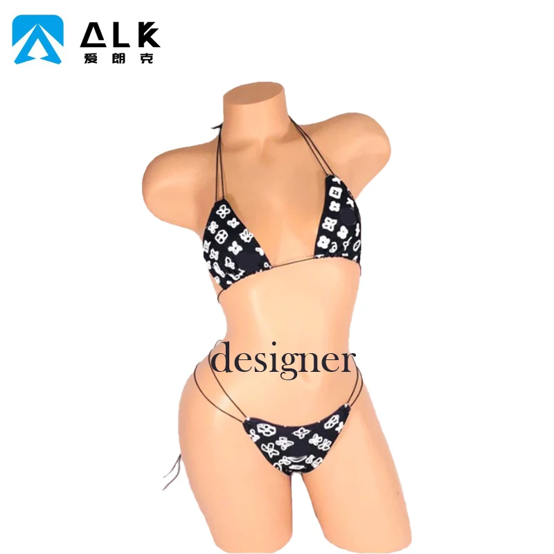 

Custom Exotic Dancewear Designer Stripper Outfits Sexy Lingerie Fishnet Bikini Set With Logo