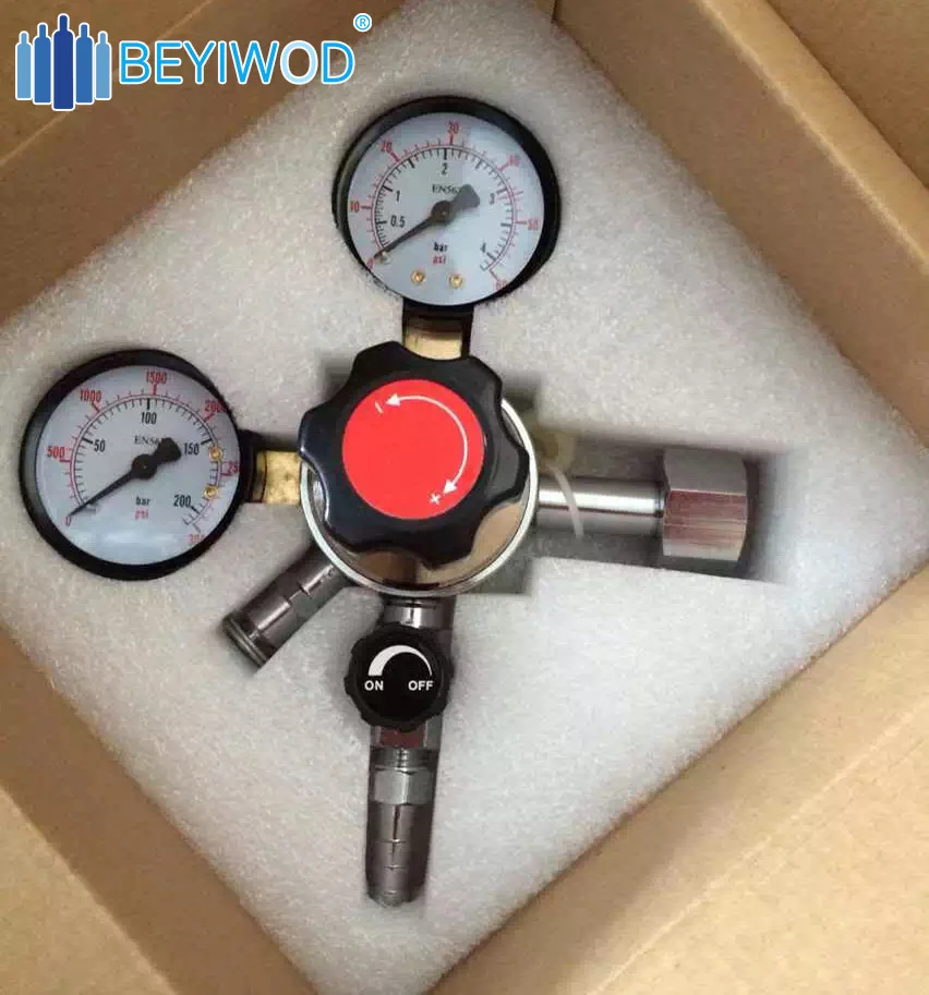 Dual Gauge Co2 Draft Beer Regulator Pressure Regulator Cga-320 Co2 Tank ...