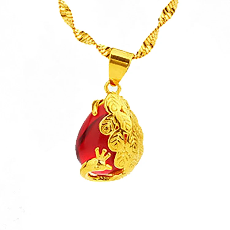 

HD0249 Brass Gold Plated Peacock And Phoenix Pendant Female Gold Filled Crystal Necklace