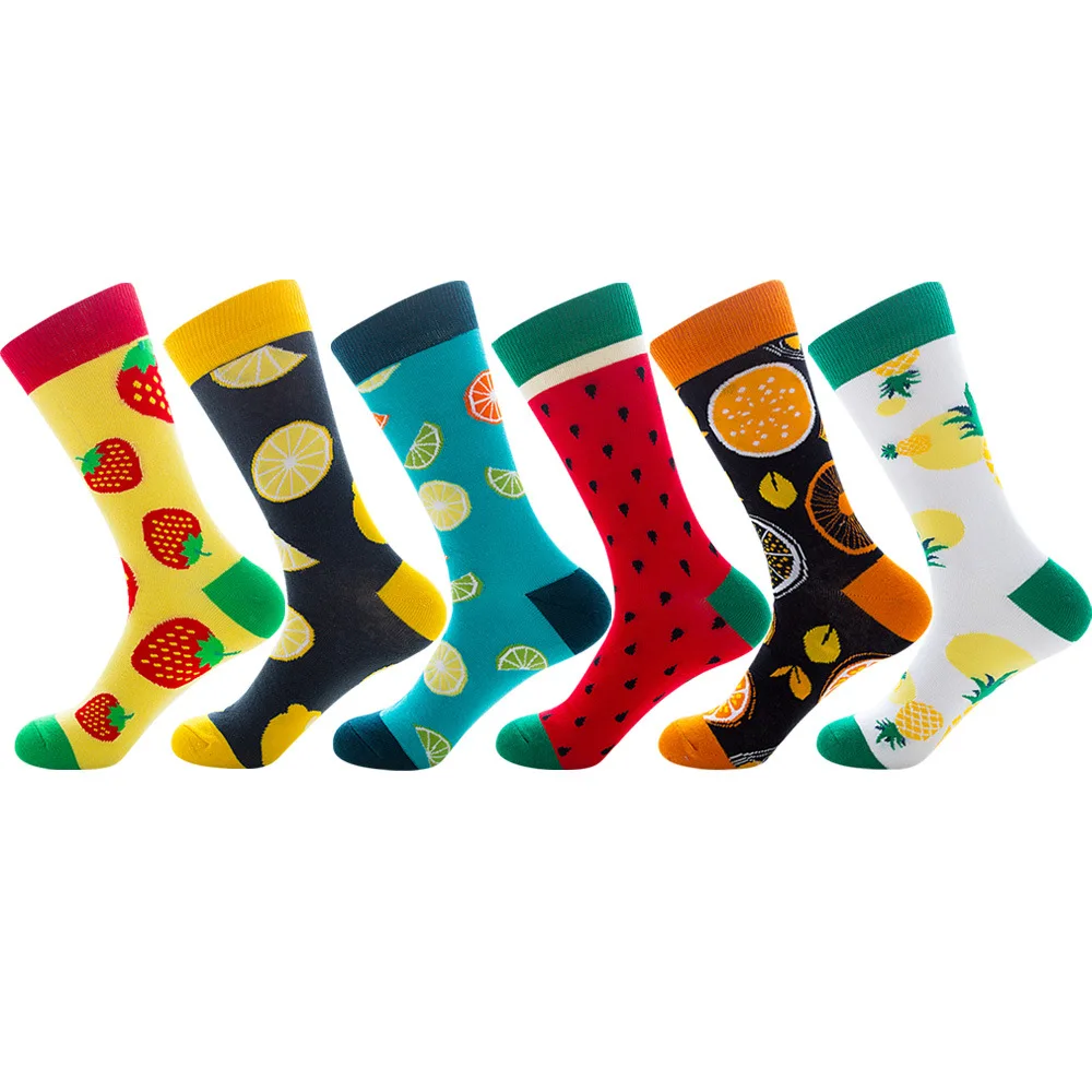 

Fashion Novelty Fun Yarn Knitting Jacquard Cotton Cartoon Tube Socking Breathable Mens Crew Socks, As show