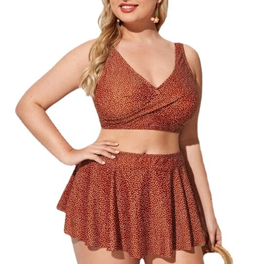 

2022 Swimwear Beachwear Plus Size Skirt Bikini 2 Piece Set, Picture showed