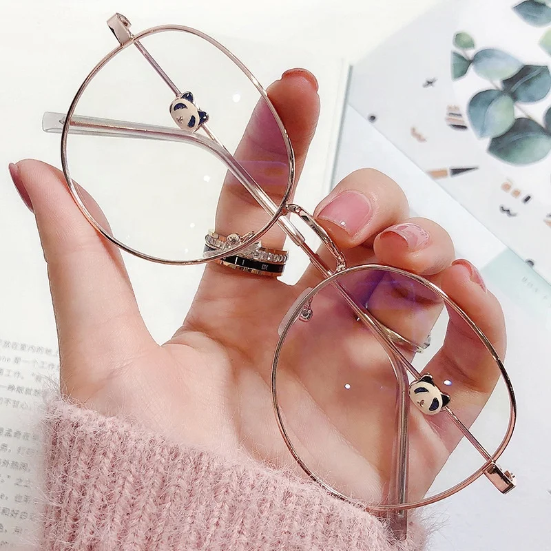 

New listing small round rim retro fashion women's metal glasses blue blocking glasses computer anti blue light glasses