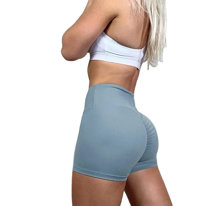 

2021 Women Workout Yoga Shorts High Waist Booty Push Up Gym Shorts Scrunch Ruched Butt Lifting Sports Short Pants, Multi color optional