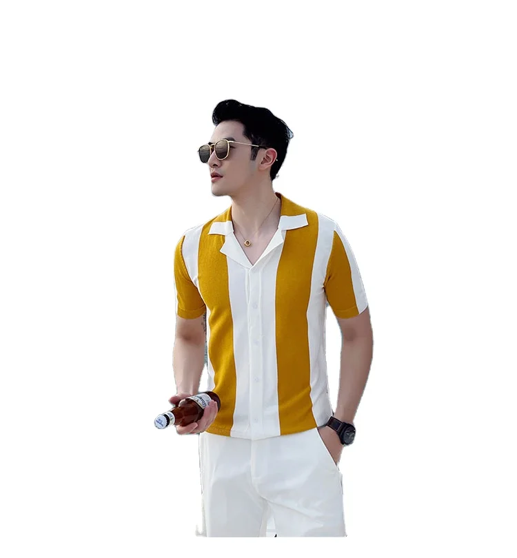 

2021 summer polo shirt men's comfortable and breathable free business casual fashion brand printed lapel short-sleeved shirt