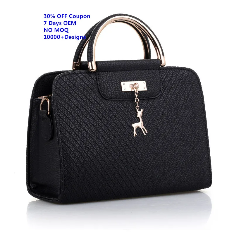 

2019 Stylish Deer Decor Large Capacity PU Leather Ladies Hand Bags Women Tote Handbags In Dubai