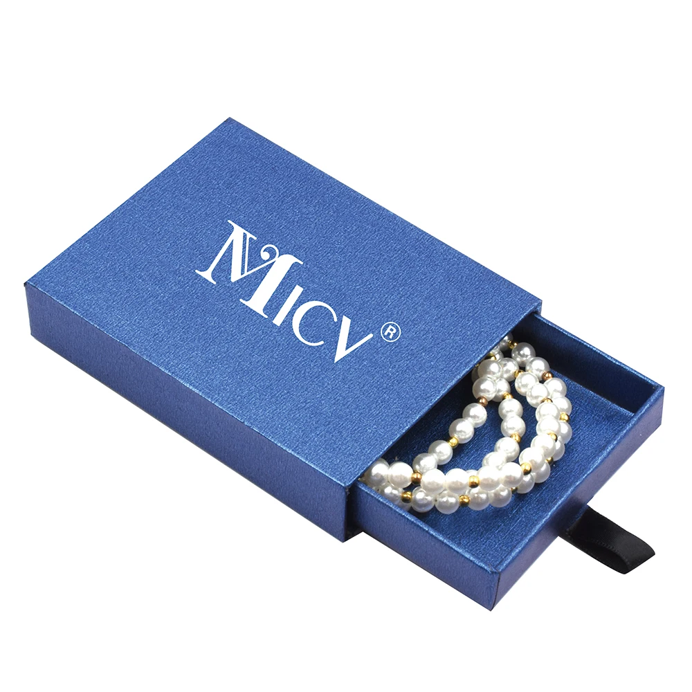 

Blue Jewelry Box Earrings Necklace Bracelet Display Gift Drawer Jewelry Packaging Box