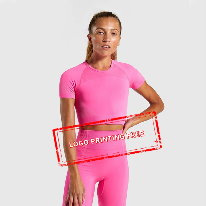 

Custom logo wholesale seamless 2 piece set women yoga short suit oem for women gym sports clothes, 6 colors