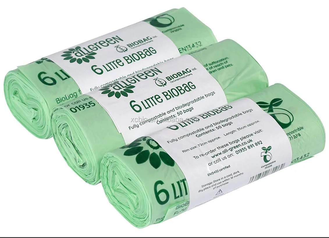 Sutainable Ecofriendly Compostable PLA Bin Liner Trash Bags Biodegradable Garbage Bags