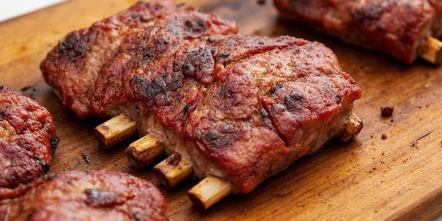 Bagel spice ribs on a platter