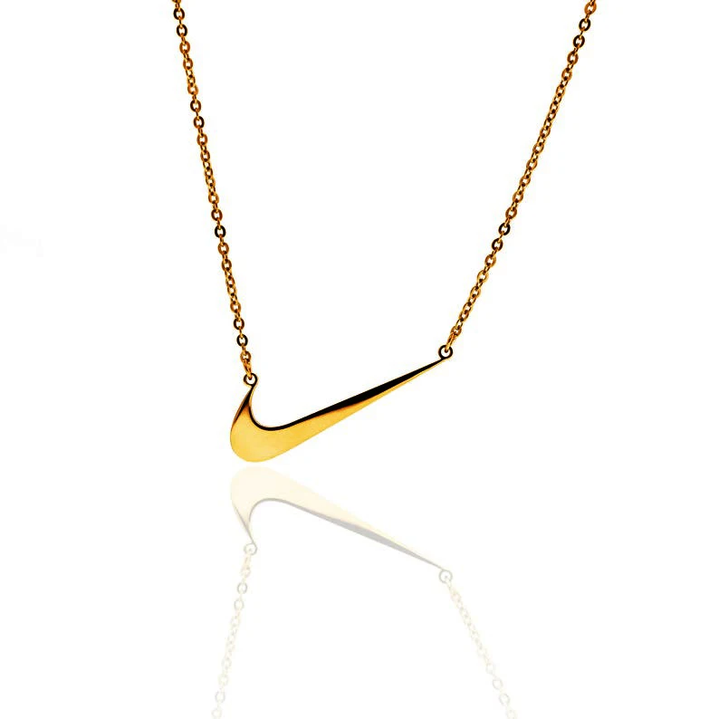 

Men Women Gold Tick Necklaces Custom Jewelry Street Swoosh Pendant Urban Street Style Chain Pendant Charm Necklace
