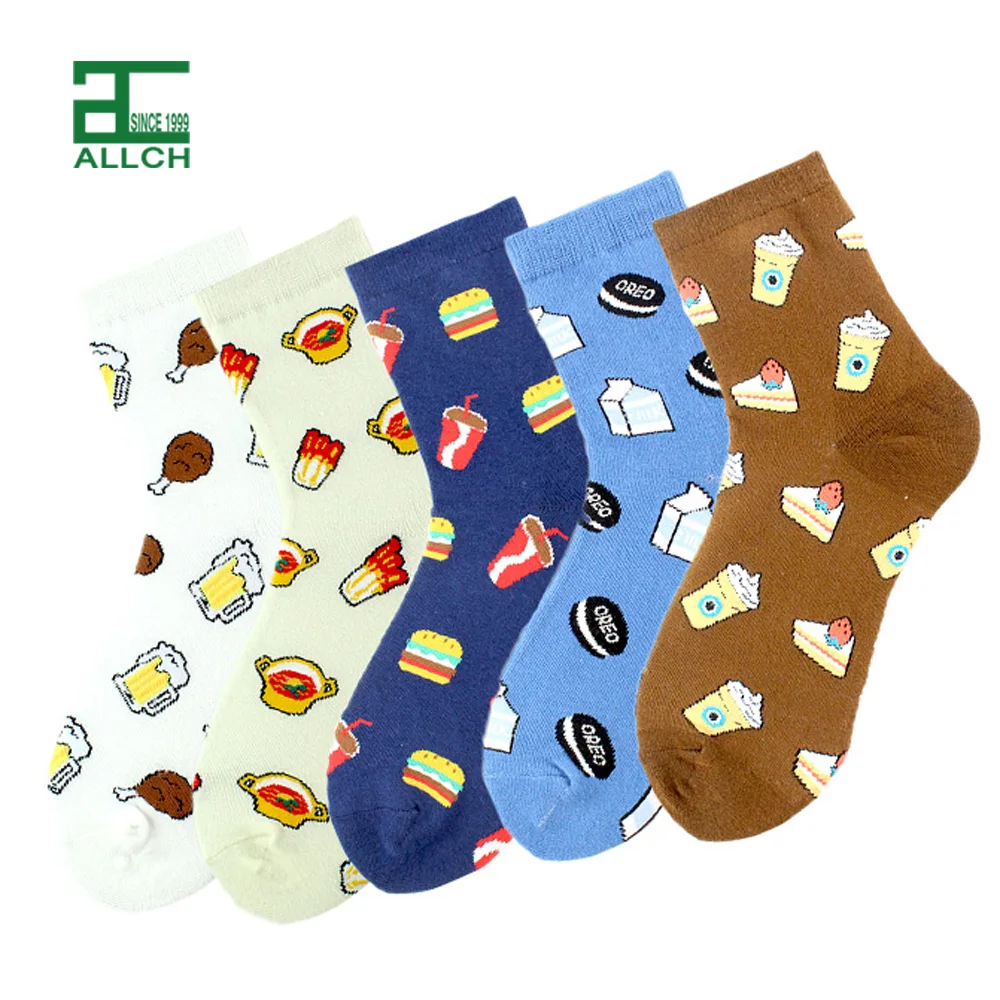 

ALLCH Fashion Fancy Hot Teen Girls Tube Printed Female Calf Knitted Socks Custom Jacquard Women Cotton Ladies Crew Socks, Multi