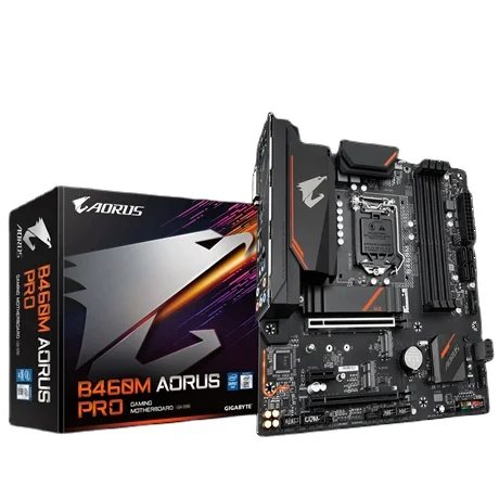 

GIGABYTE B460M AORUS Pro Motherboard with RGB with Digital LEDs Intel GbE LAN with cFosSpeed Advanced Thermal Design