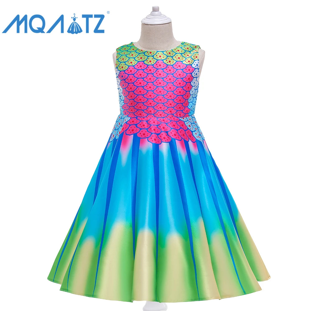 

MQATZ 2021 New Colorful Sparkly Satin Gowns Maid Formal Birthday Party Dress For Baby Girl