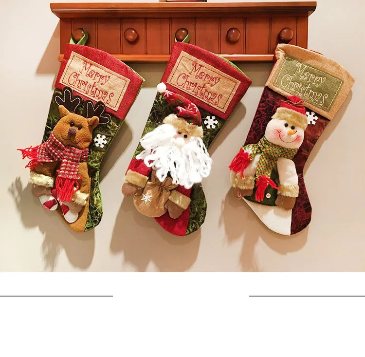 

2020 Hot Sale Christmas Gift Bag Santa Snowman Gift Socks Decoration Christmas Tree Gift Bag