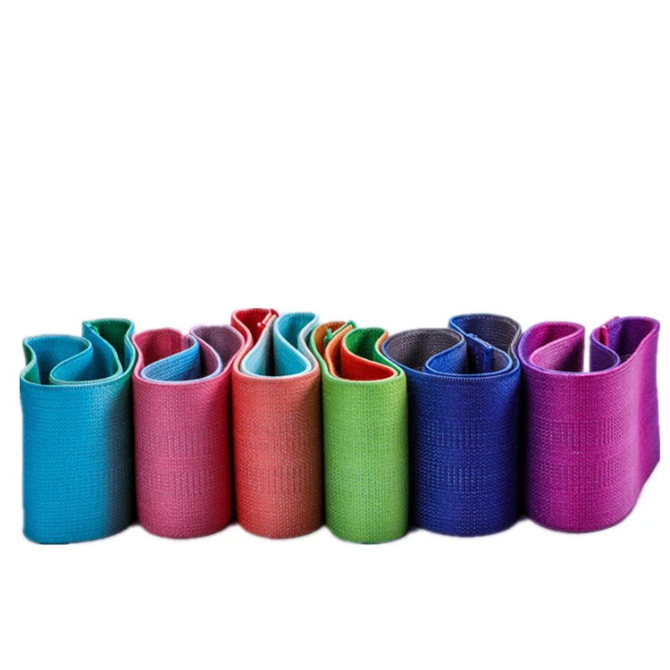 

Low MOQ Factory Direct Supplier Hot Selling Custom Logo Gradient Ramp Color Fabric Elastic Bands Workout Resistance Hip Bands, Red, blue, black, pink, green, purple