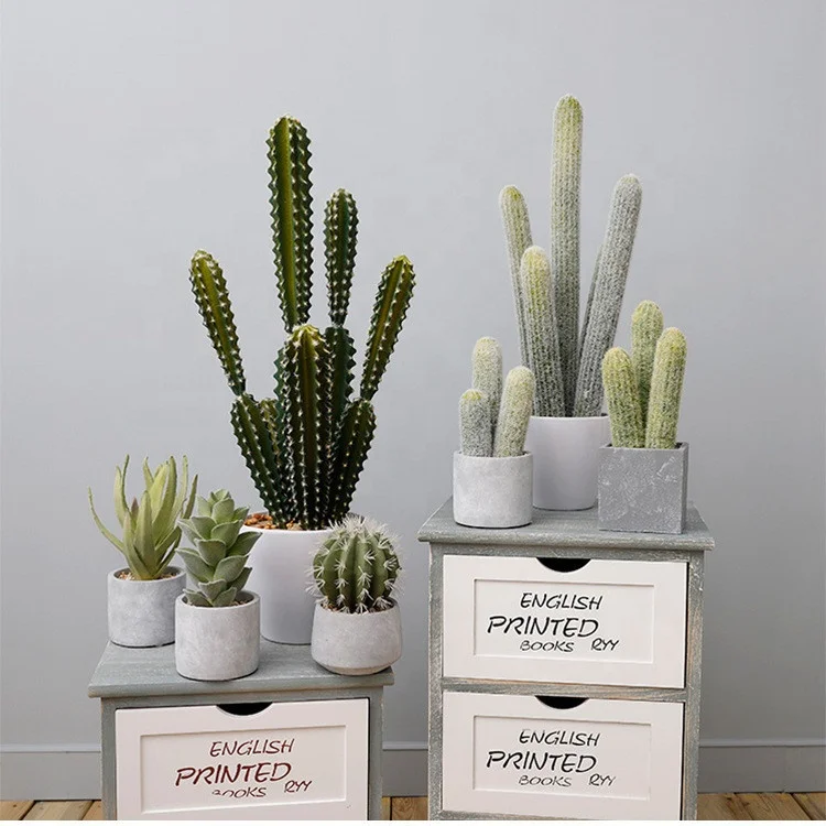 

A-3054 Mini Artificial Tropical Desert Barrel Cactus Craft For Indoor Decoration, Green
