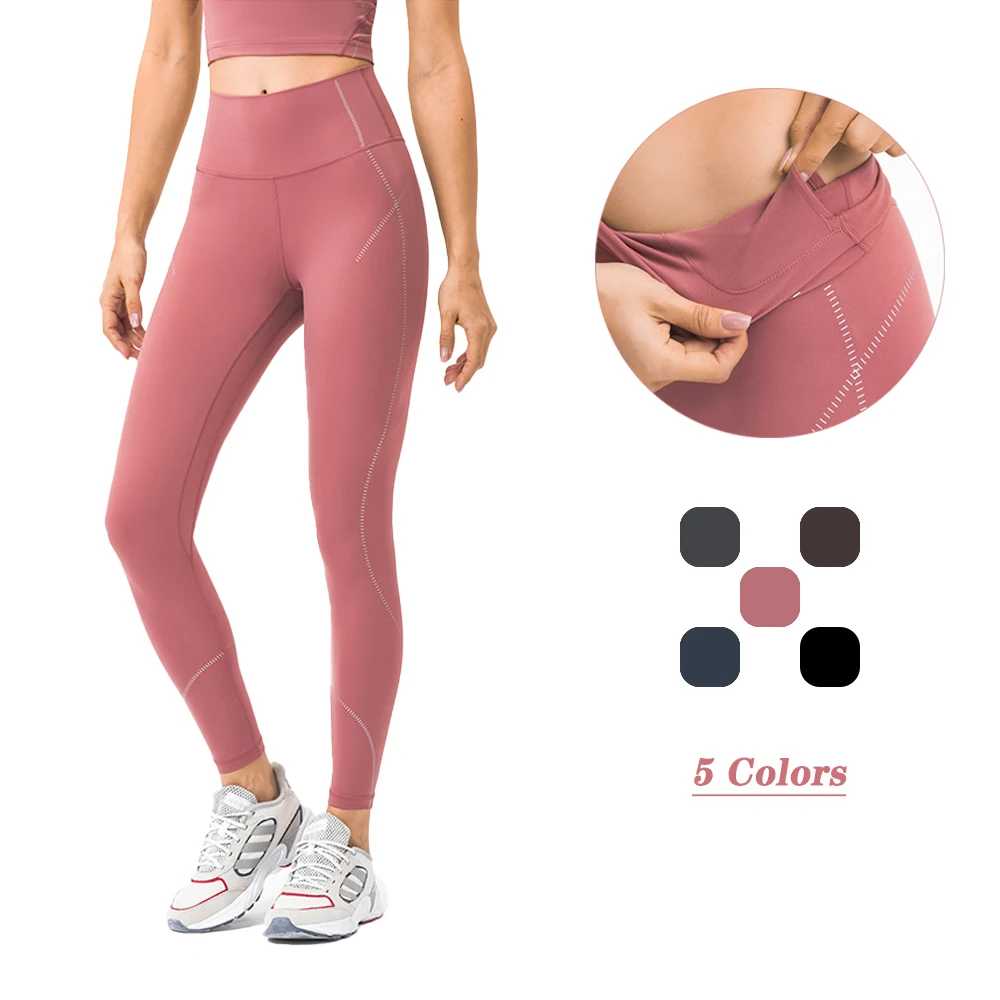 

NEW 80% Nylon 20% Spandex Women Workout Fitness Gym Wear Clothes Yoga Pants Leggings for High V Waisted Nude Feel With Pockets, Printed
