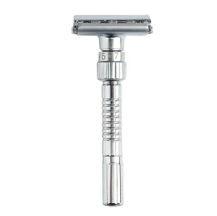 

s3000 Zinc Alloy Shaving Classic Butterfly Double Edge Adjust Safety Razor, Matt silver