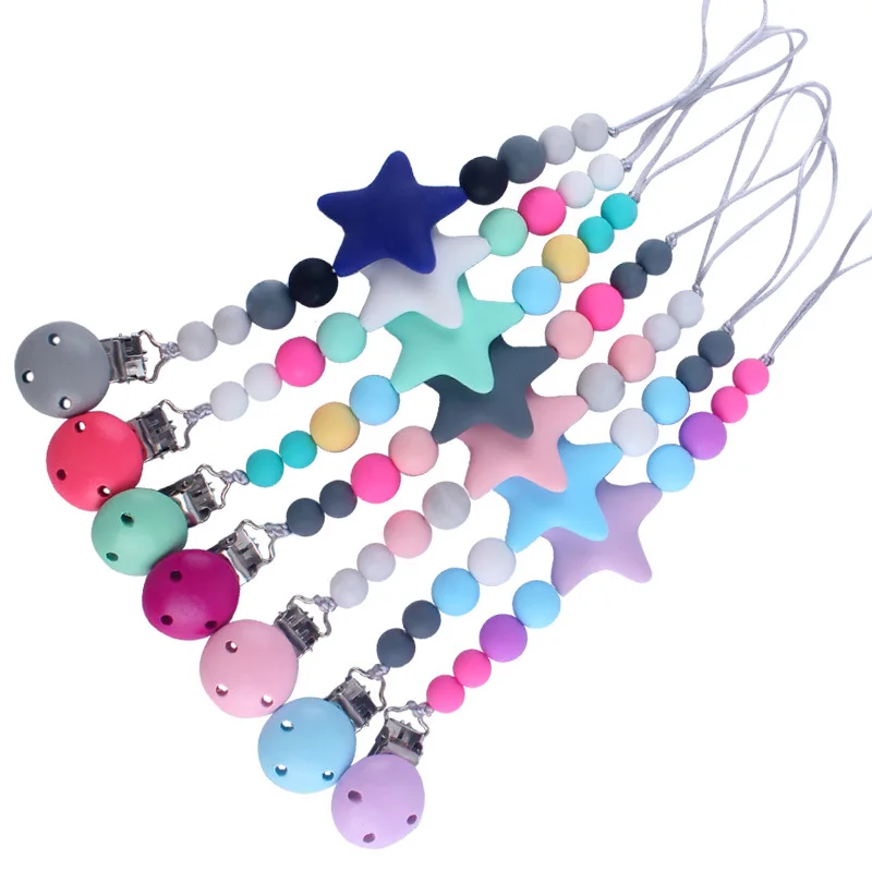 

Silicone Baby Teether Clip Baby Product Bpa Free Pacifier Silicone Clip